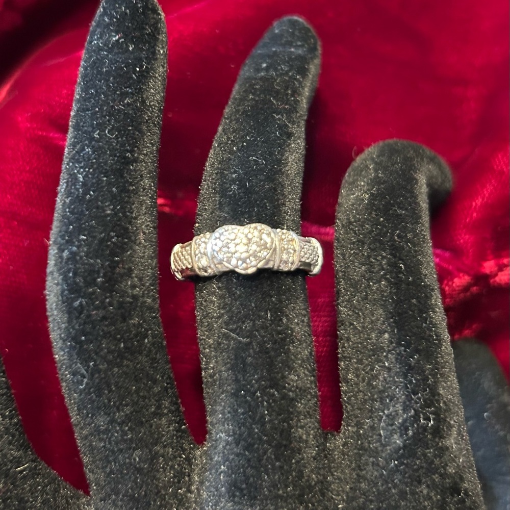 Judith Ripka, Sterling silver CZ small heart ring